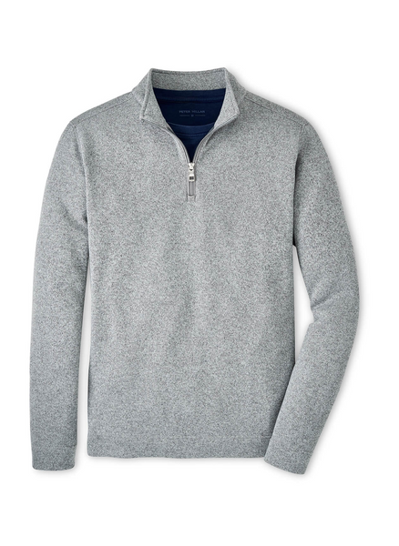 Peter Millar - Men's Crown Sweater Fleece Quarter-Zip - Gale Grey