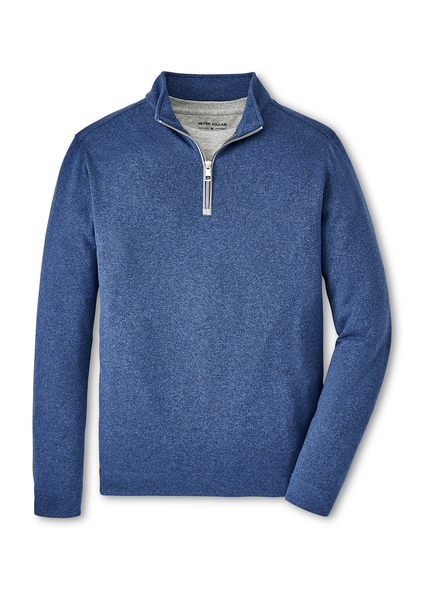 Peter Millar - Men's Crown Sweater Fleece Quarter-Zip - Ocean Blue