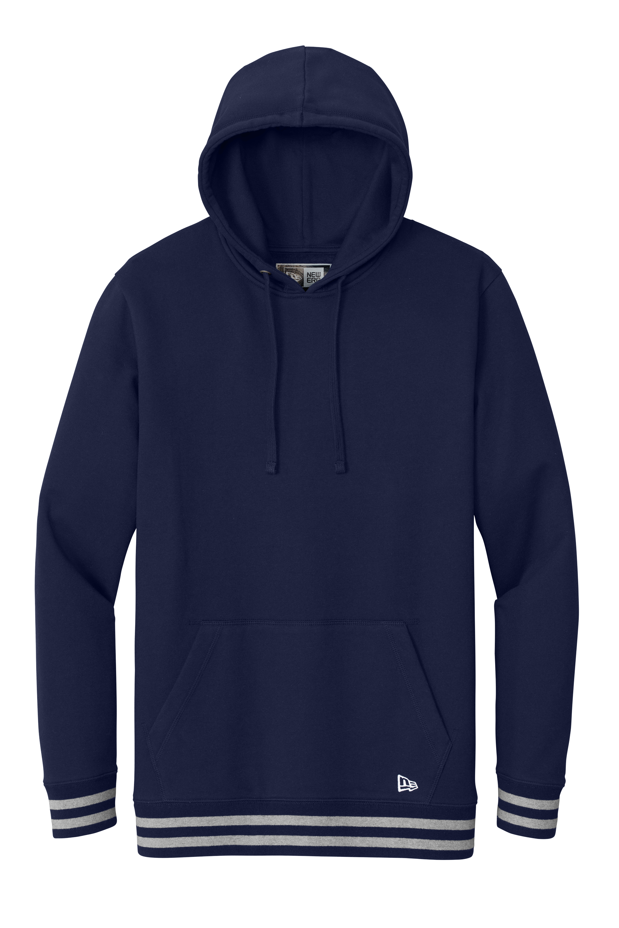 New Era Sweatshirts XS / True Navy/Athletic Heather New Era - Men's Comeback Fleece Pullover Hoodie w/ Striped Hem