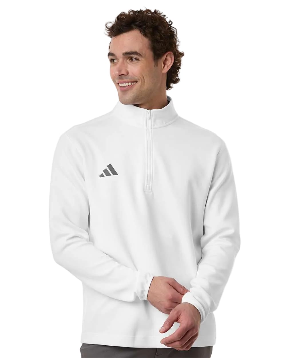「DIVIDED STATES OF OLIVE®︎」ポケットT ホワイト L 3-Stripes Quarter-Zip | Recycled Stretch Layer | adidas