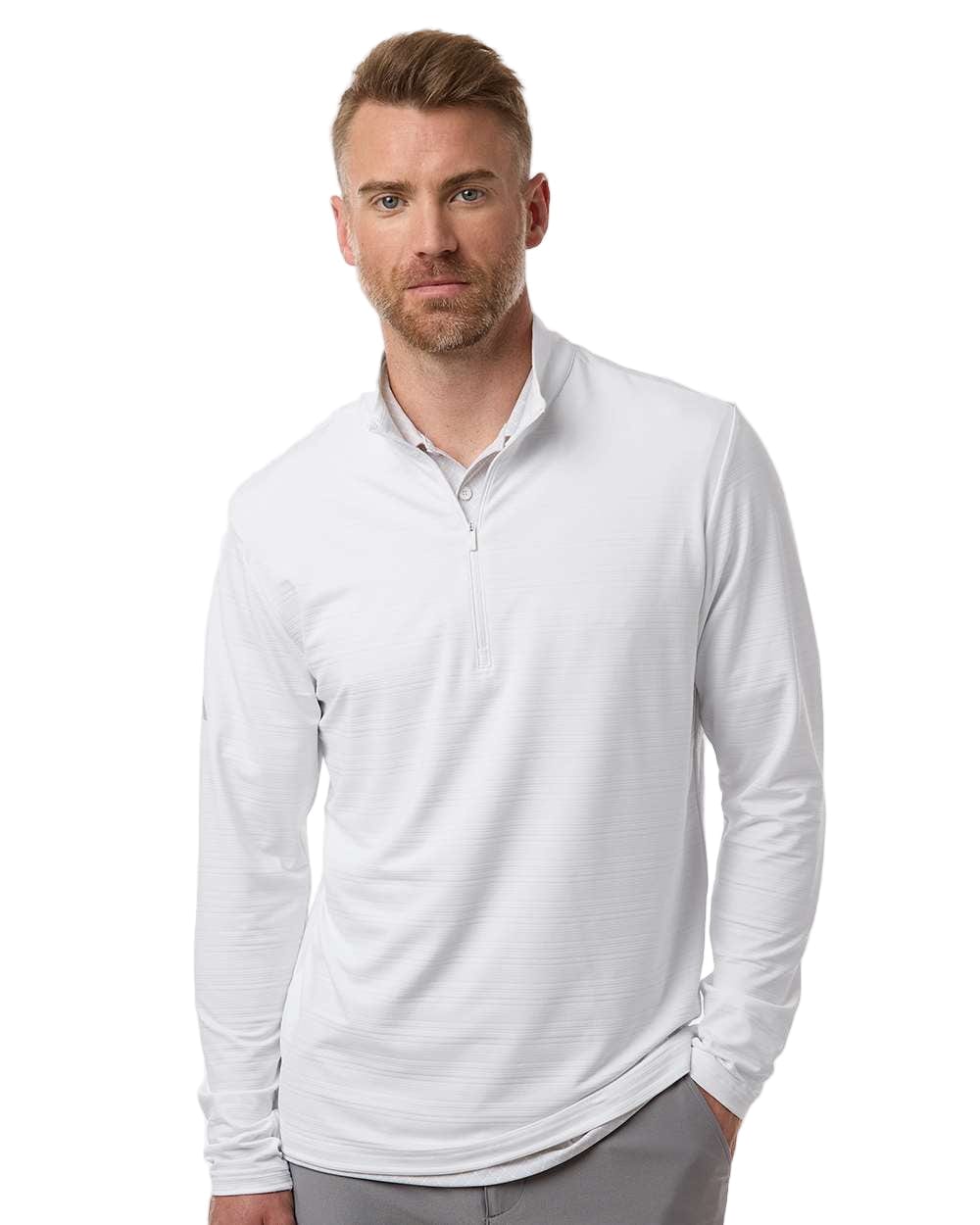 adidas Layering adidas - Men's Textured Stripe Quarter-Zip Pullover