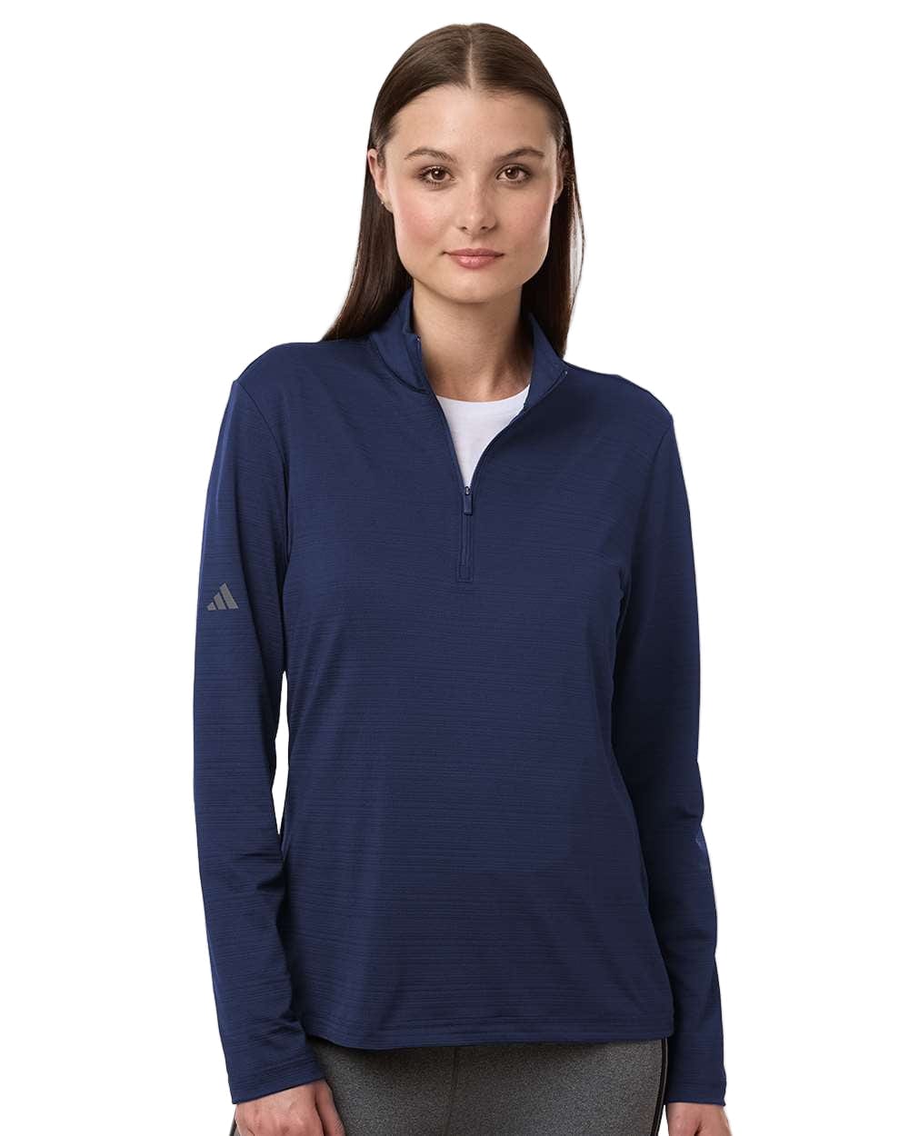 adidas Layering adidas - Women's Textured Stripe Quarter-Zip Pullover