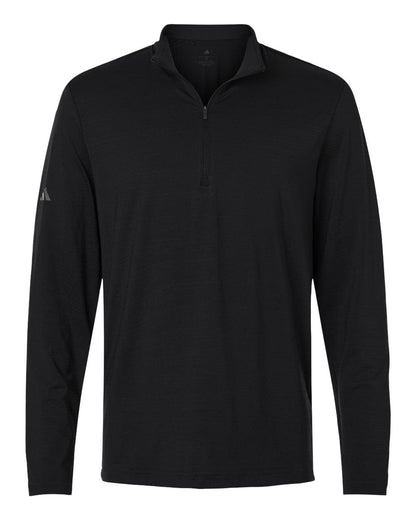 adidas Layering S / Black adidas - Men's Textured Stripe Quarter-Zip Pullover