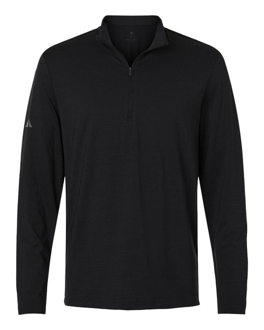 adidas Layering S / Black adidas - Men's Textured Stripe Quarter-Zip Pullover