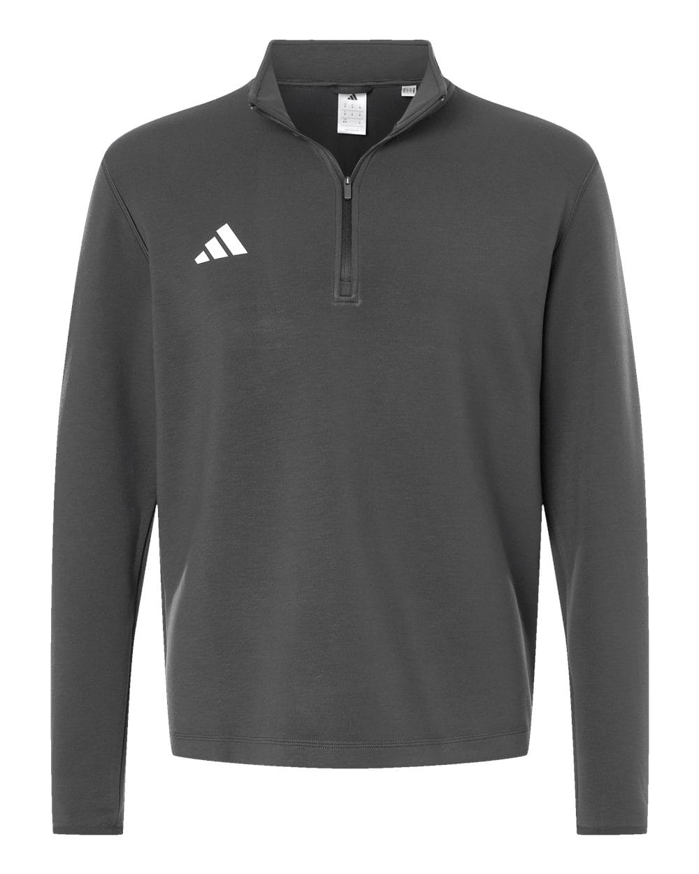adidas Layering S / Team Grey Four/White adidas - Men's 3-Stripes Quarter-Zip Pullover