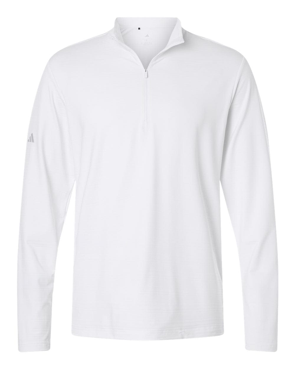 adidas Layering S / White adidas - Men's Textured Stripe Quarter-Zip Pullover