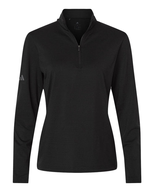 adidas Layering XS / Black adidas - Women's Textured Stripe Quarter-Zip Pullover
