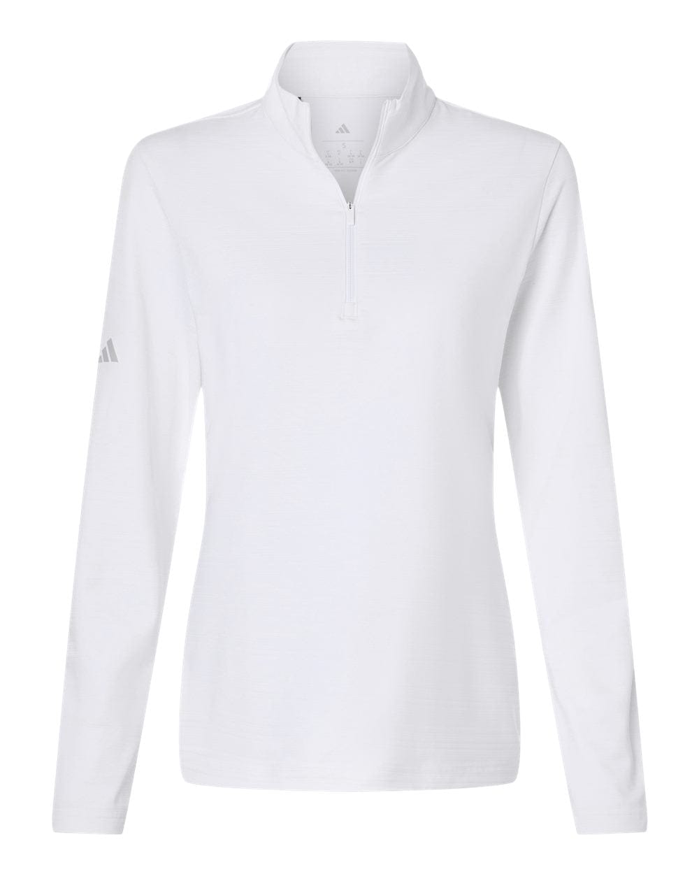 adidas Layering XS / White adidas - Women's Textured Stripe Quarter-Zip Pullover