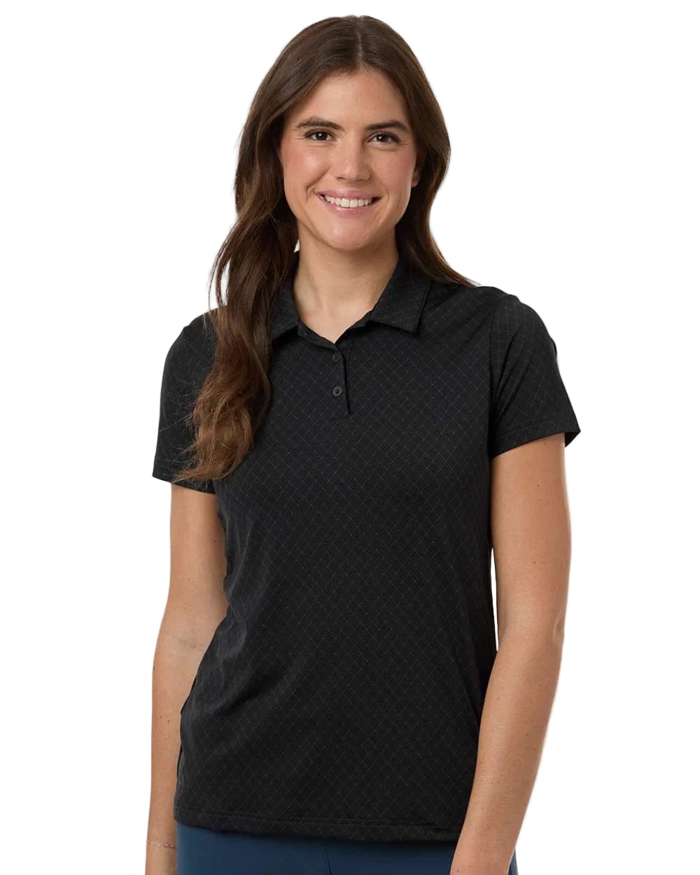 adidas Polos XS / Carbon adidas - Women's 4-Way Stretch Printed Polo