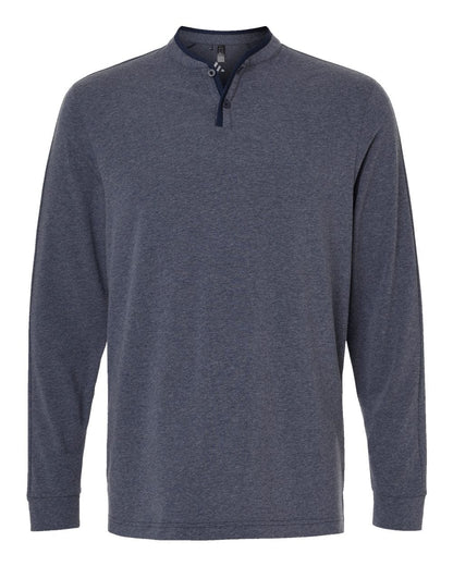 adidas T-shirts S / Collegiate Navy Melange adidas - Men's Henley Long-Sleeve Tee