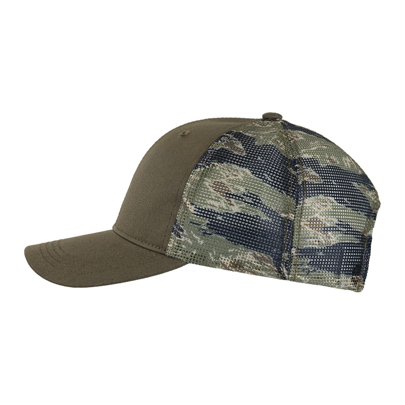 Ahead Headwear Adjustable / Dark Olive/Tiger Print Ahead - Tiger Trucker Cap