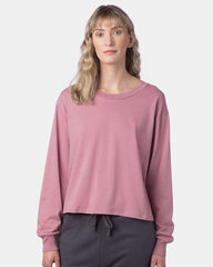 Alternative T-shirts Alternative - Women's Cotton Jersey Long Sleeve Crop Tee