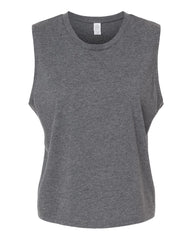 Alternative T-shirts XS / Dark Heather Grey Alternative - Women's Cotton Jersey CVC Go-To Crop Muscle Tank
