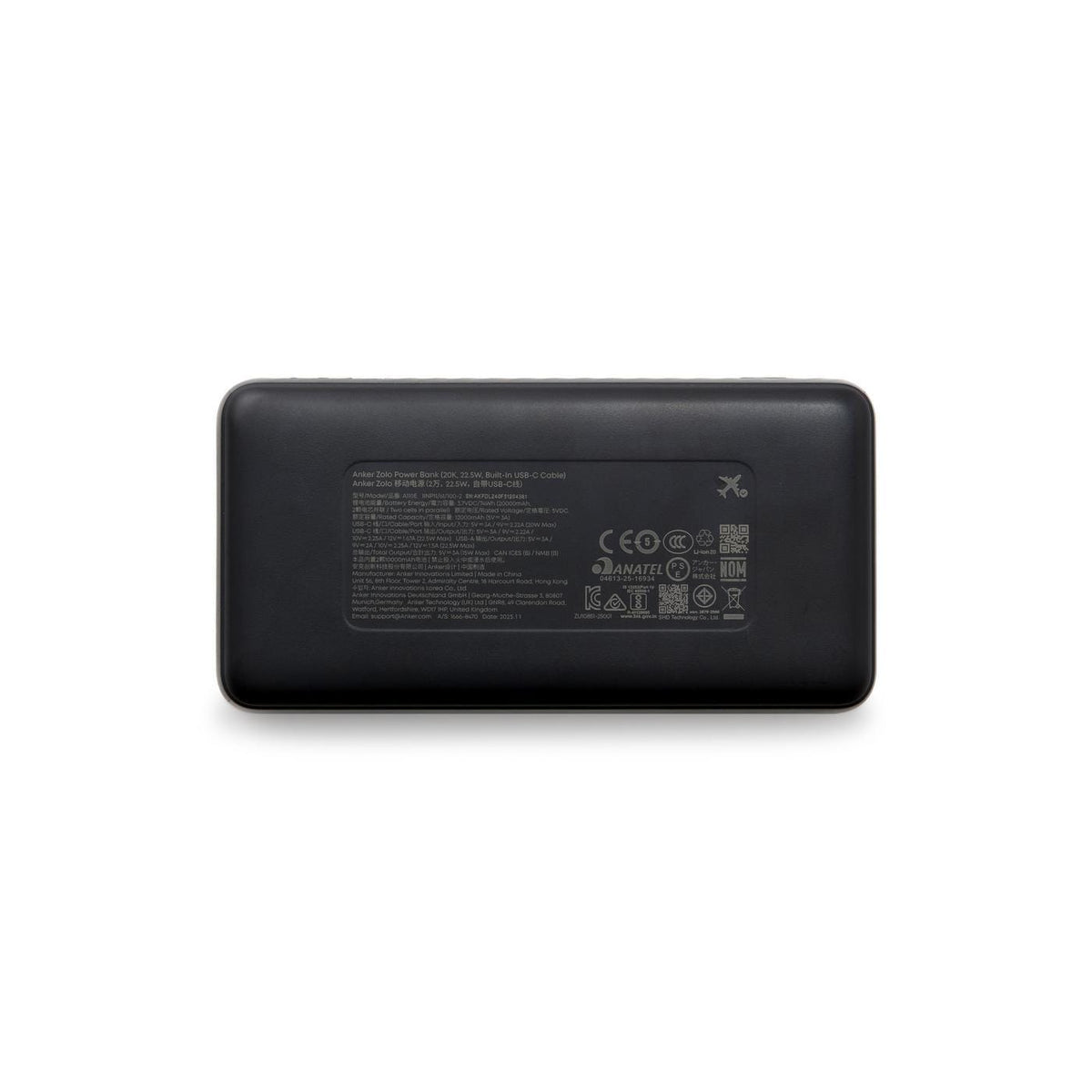 Anker Electronics One Size / Black Anker - Zolo Power Bank (20K, 22.5W, Built-In USB-C Cable)