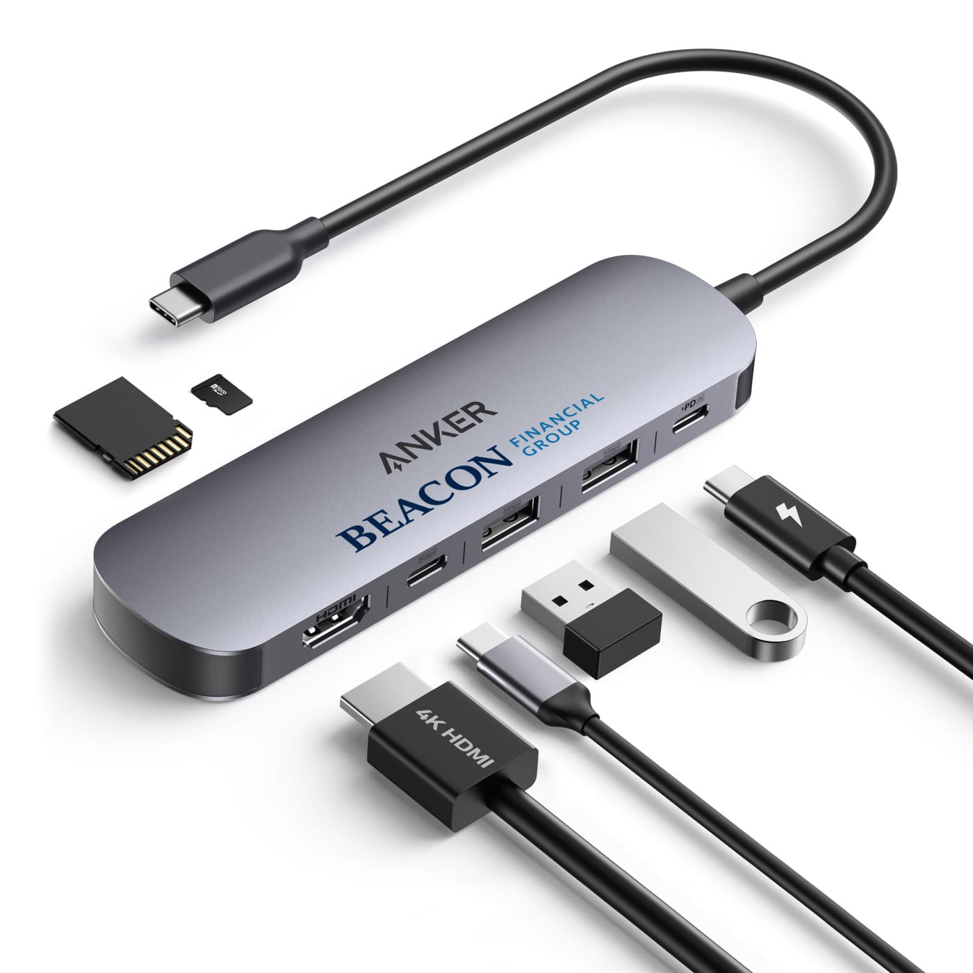 Anker Electronics One Size / Pewter Silver Anker - USB-C Hub (7-in-1)