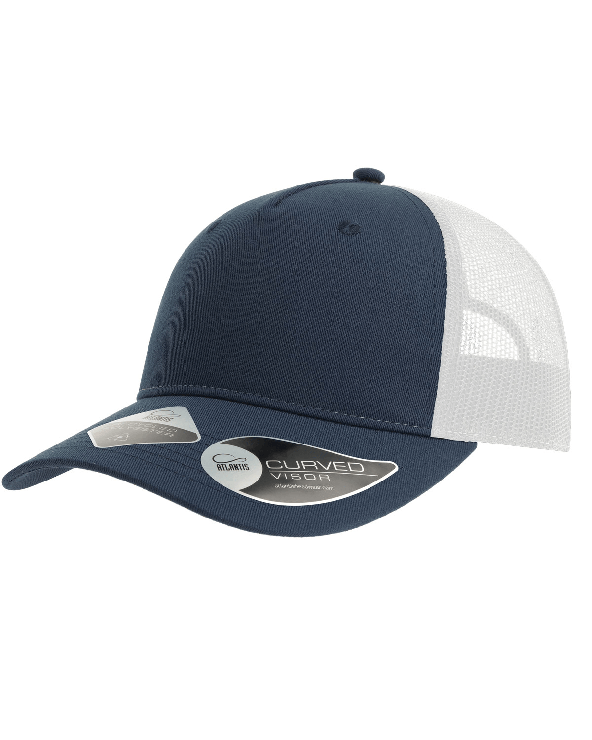 Atlantis Headwear Headwear Adjustable / Navy/White Atlantis Headwear - Sustainable Five-Panel Trucker Cap