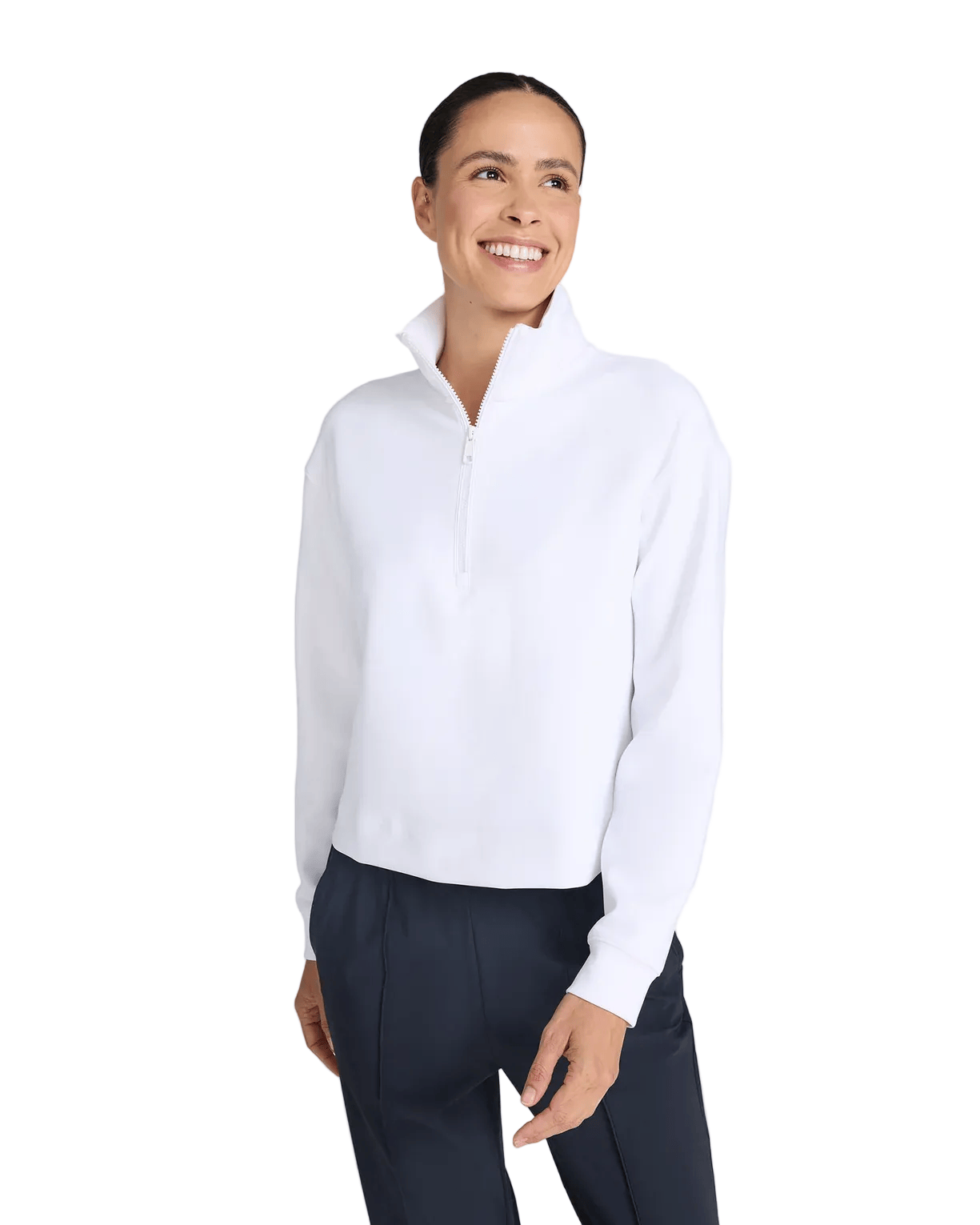 Bad Birdie Layering XS / Brilliant White Bad Birdie - Women's At Ease Quarter-Zip