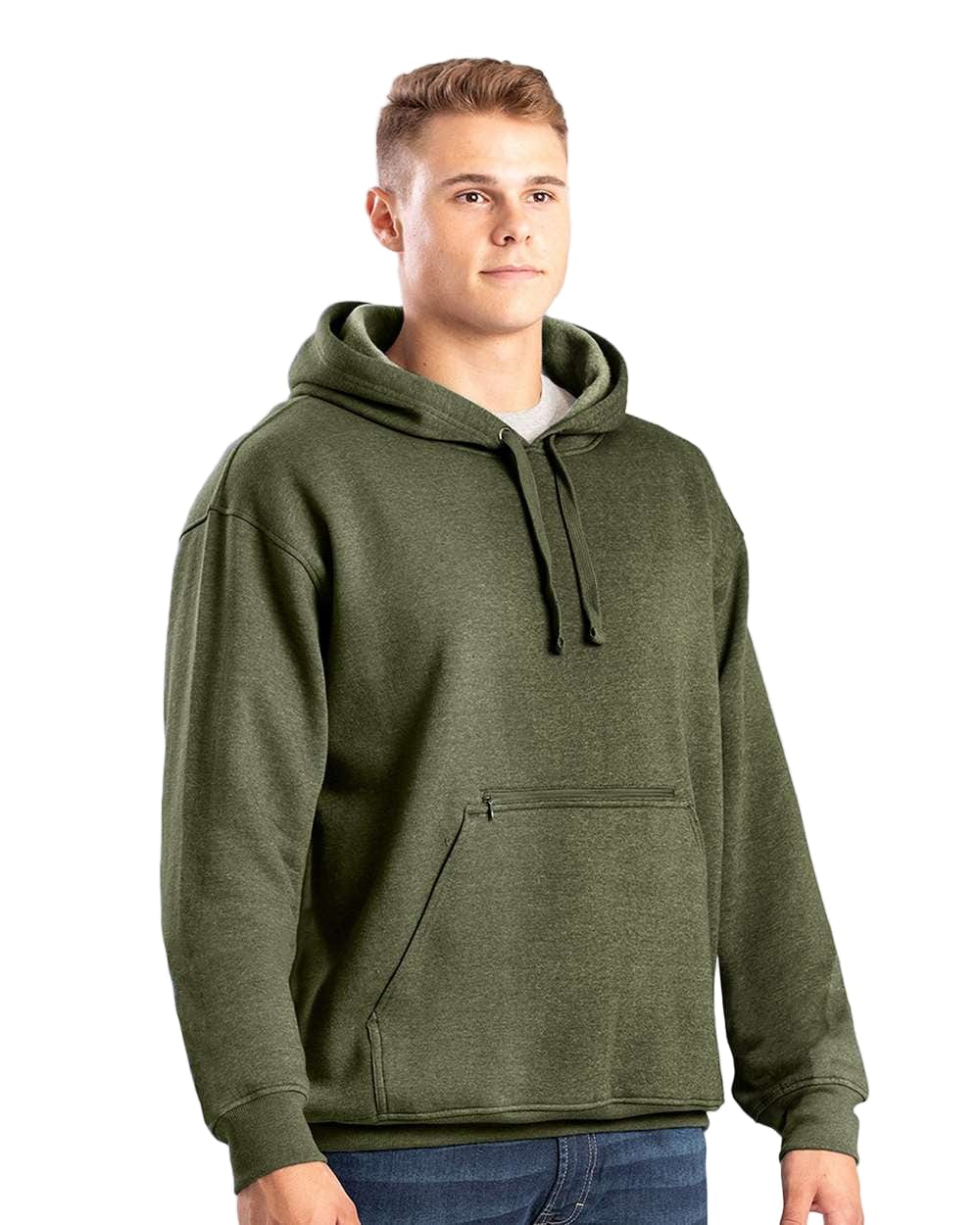 Berne Sweatshirts S / Cedar Green Berne - Men's Heritage Zip-Pocket Hooded Sweatshirt