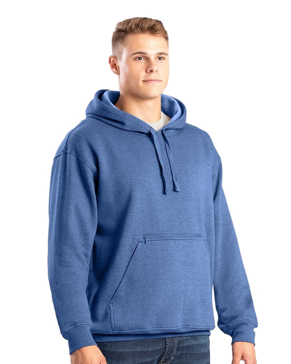 Berne Sweatshirts S / Dusted Navy Berne - Men's Heritage Zip-Pocket Hooded Sweatshirt