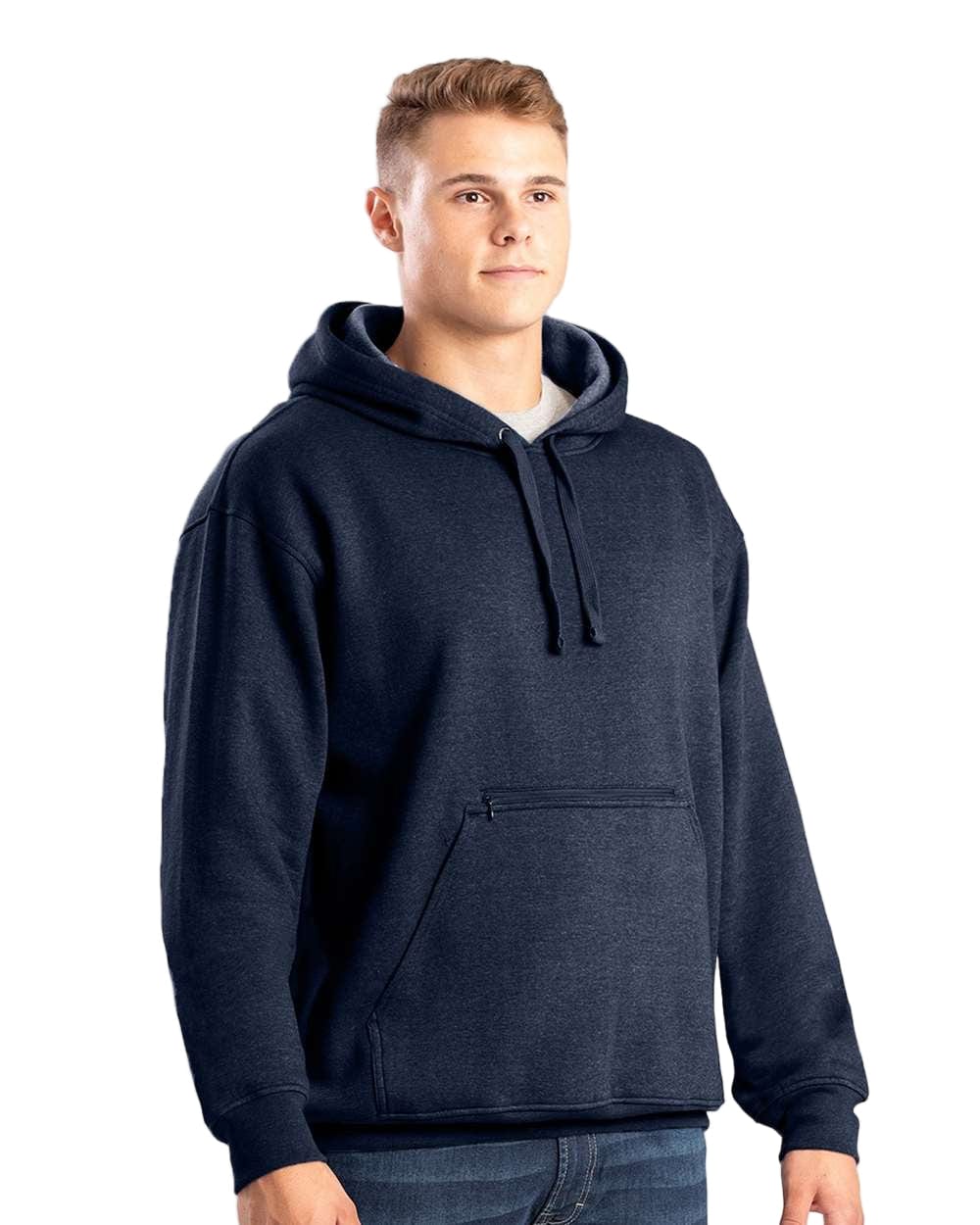 Berne Sweatshirts S / Navy Berne - Men's Heritage Zip-Pocket Hooded Sweatshirt