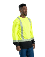 Berne T-shirts Berne - Men's Hi-Vis Class 3 Color Block Long-Sleeve T-Shirt