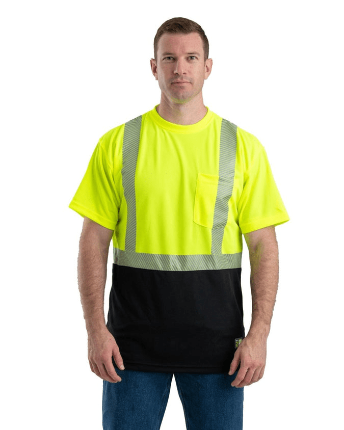 Berne T-shirts M / Hi Vis Yellow Berne - Men's Hi-Vis Class 3 Color Block Short-Sleeve T-Shirt