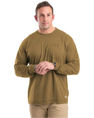 Berne T-shirts S / Brown Berne - Men's Heavyweight Long Sleeve Pocket Tee