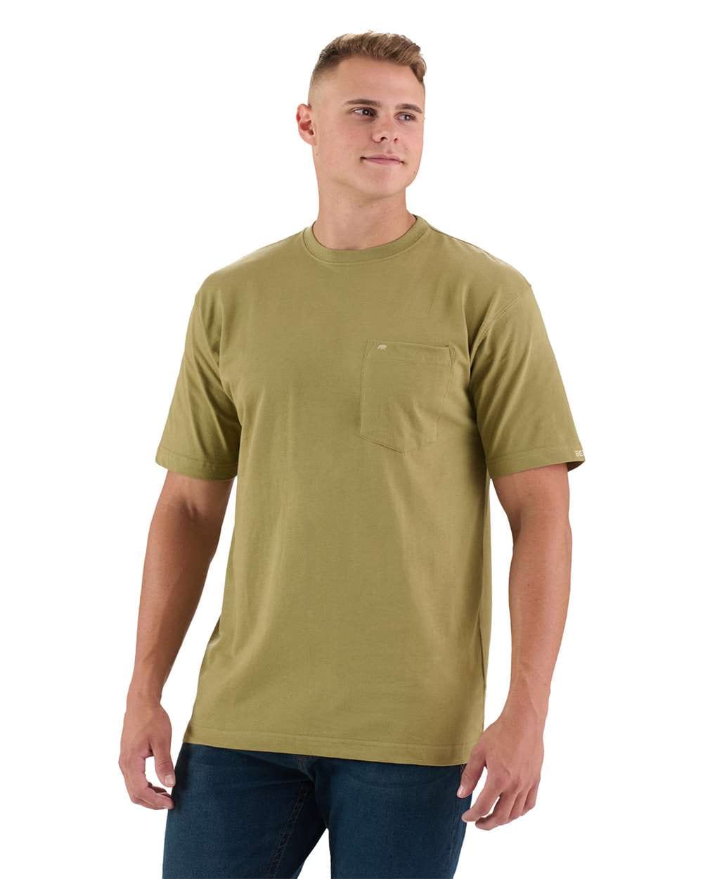Berne T-Shirts S / Light Olive Berne - Men's Heavyweight Short Sleeve Pocket Tee