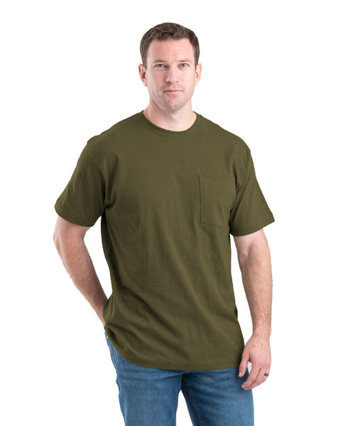 Berne T-shirts S / Light Olive Berne - Men's Heavyweight Short Sleeve Pocket Tee