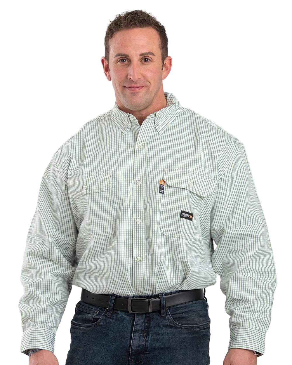 Berne Woven Shirts S / Green Berne - Men's Flame-Resistant Plaid Work Shirt