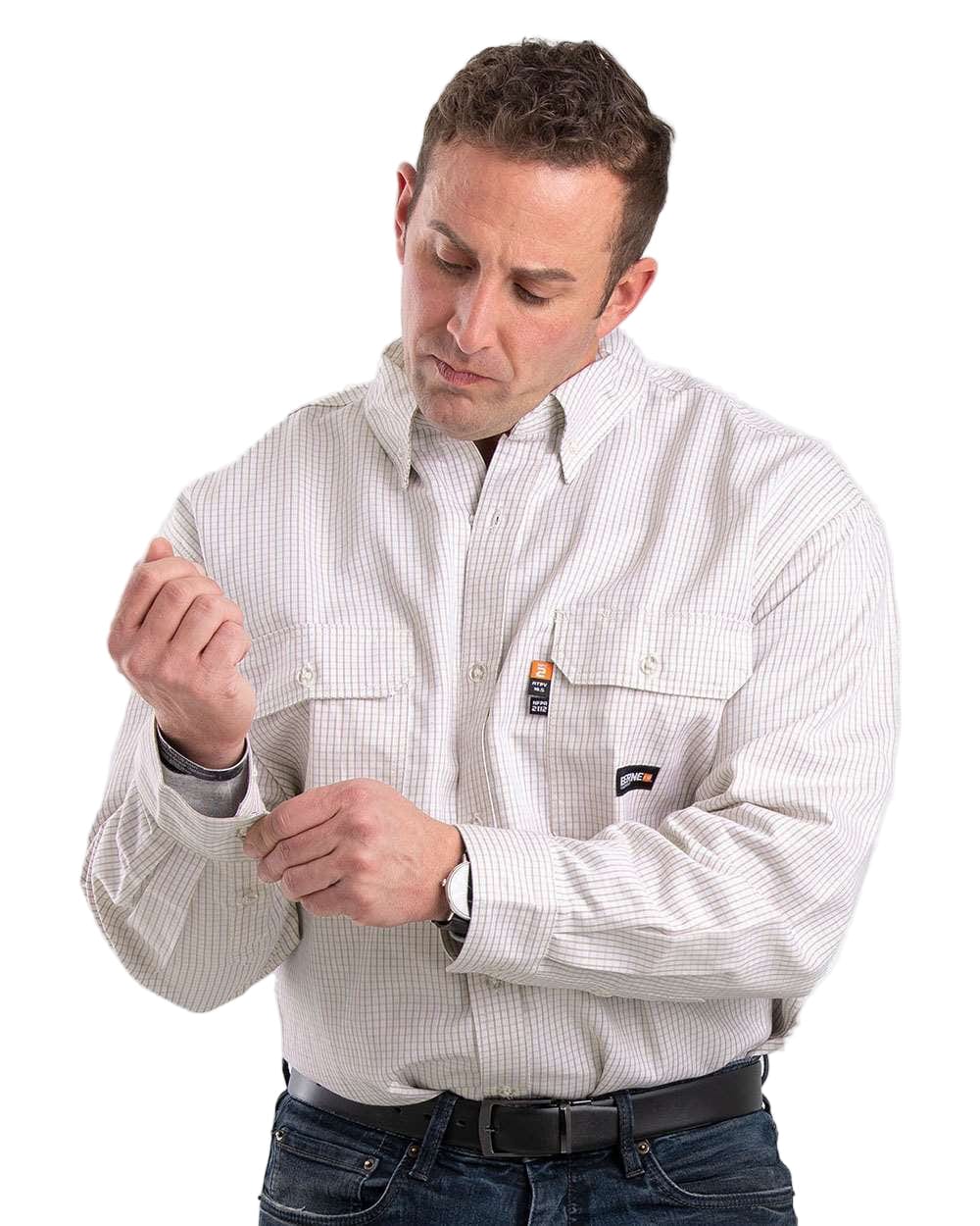 Berne Woven Shirts S / Khaki Berne - Men's Flame-Resistant Plaid Work Shirt