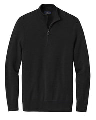 Brooks Brothers Sweaters XS / Deep Black Brooks Brothers - Men's Washable Merino Birdseye 1/4-Zip Sweater