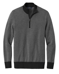 Brooks Brothers Sweaters XS / Deep Black/Shadow Grey Brooks Brothers - Men's Washable Merino Birdseye 1/4-Zip Sweater
