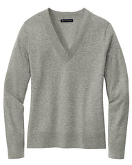 Brooks Brothers Sweaters XS / Light Shadow Grey Heather Brooks Brothers - Women's Cotton Stretch V-Neck Sweater