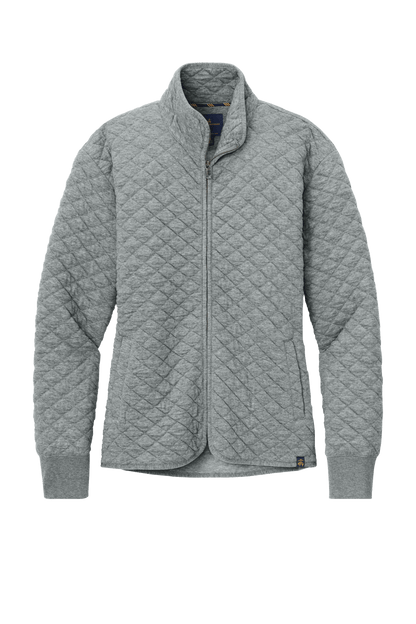 Brooks Brothers Sweaters XS / Light Shadow Grey Heather Brooks Brothers - Women's Diamond Quilt Full-Zip