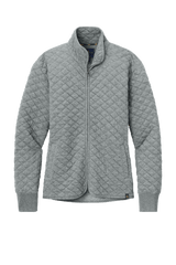 Brooks Brothers Sweaters XS / Light Shadow Grey Heather Brooks Brothers - Women's Diamond Quilt Full-Zip