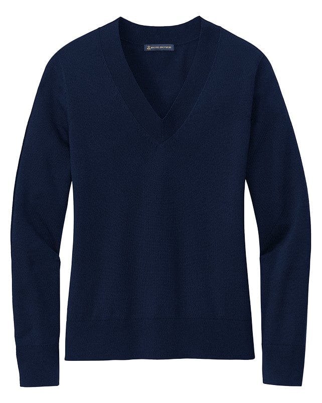 Brooks Brothers Sweaters XS / Navy Blazer Brooks Brothers - Women's Cotton Stretch V-Neck Sweater