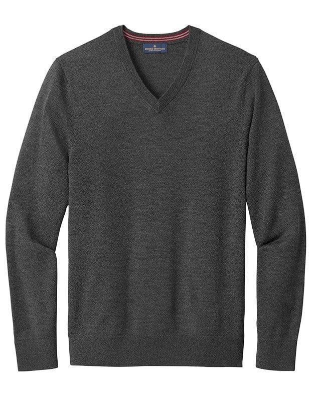 Brooks Brothers charcoal wool v neck deals sweater