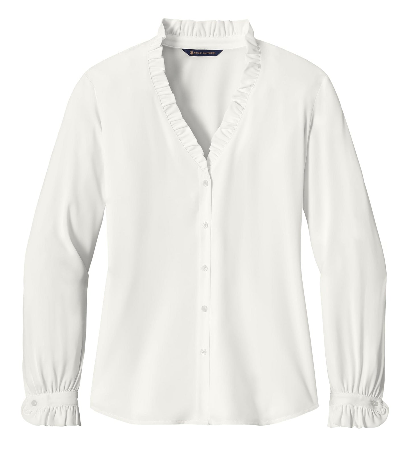 Brooks Brothers Woven Shirts Brooks Brothers - Women's Long Sleeve Ruffle Collar Blouse