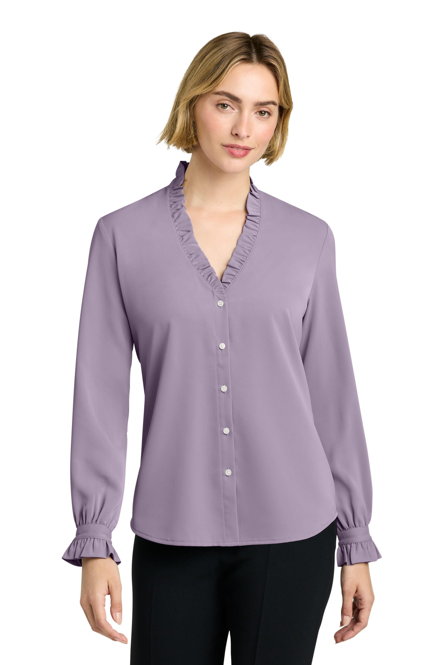 Brooks Brothers Woven Shirts Brooks Brothers - Women's Long Sleeve Ruffle Collar Blouse