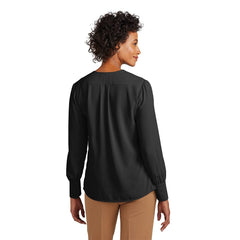 Brooks Brothers Woven Shirts Brooks Brothers - Women's Open-Neck Satin Blouse