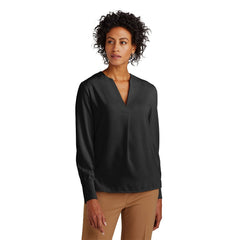 Brooks Brothers Woven Shirts Brooks Brothers - Women's Open-Neck Satin Blouse
