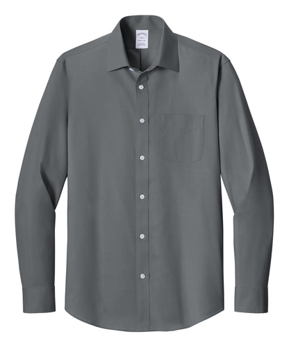 Brooks Brothers Woven Shirts XS / Deep Black Brooks Brothers - Men's Wrinkle-Free Stretch Pinpoint Spread Collar Shirt
