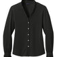 Brooks Brothers Woven Shirts XS / Deep Black Brooks Brothers - Women's Long Sleeve Ruffle Collar Blouse