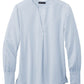 Brooks Brothers Woven Shirts XS / Heritage Blue Brooks Brothers - Women's Open-Neck Satin Blouse