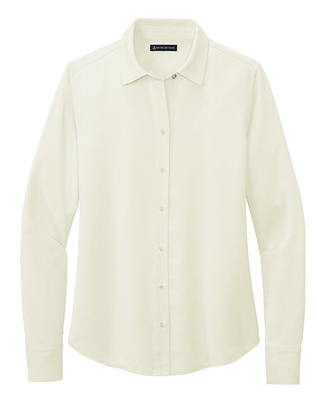 Brooks Brothers Woven Shirts XS / Off White Brooks Brothers - Women's Full-Button Satin Blouse