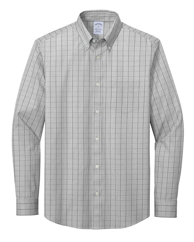 Brooks Brothers Woven Shirts XS / Shadow Grey Brooks Brothers - Men's Wrinkle-Free Stretch Patterned Shirt