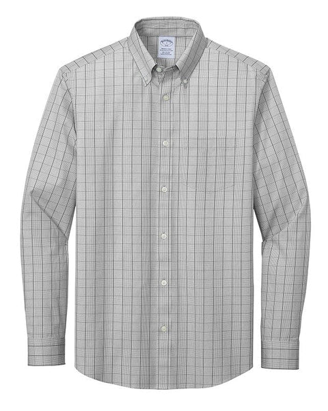 Brooks Brothers Woven Shirts XS / Shadow Grey Brooks Brothers - Men's Wrinkle-Free Stretch Patterned Shirt