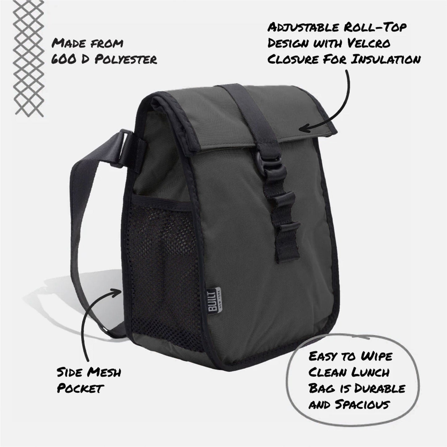 BUILT Bags One Size / Black BUILT - Crosstown Lunch Bag