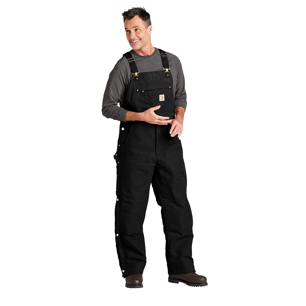 Carhartt Men's Loose Fit Firm Duck Insulated Bib Overall in Carhartt Brown